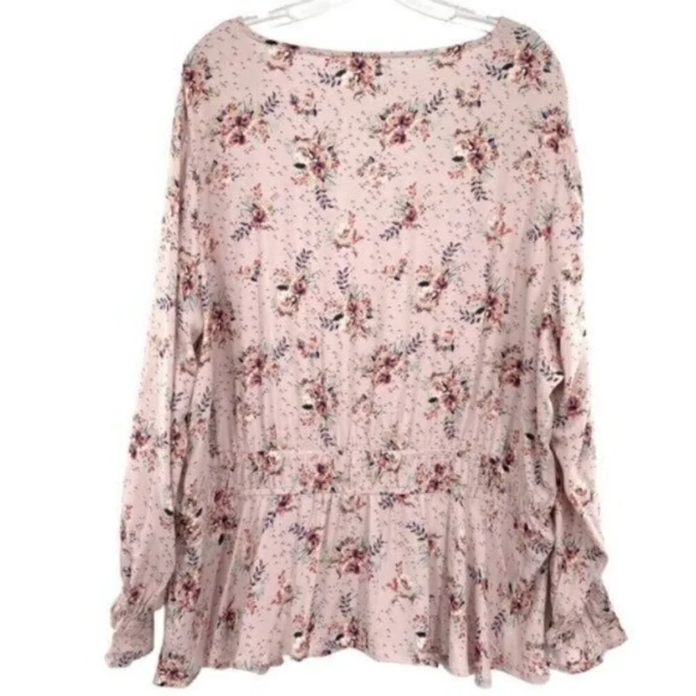 Maurices Plus Size Floral Boho Peasant Top - Picture 9 of 12